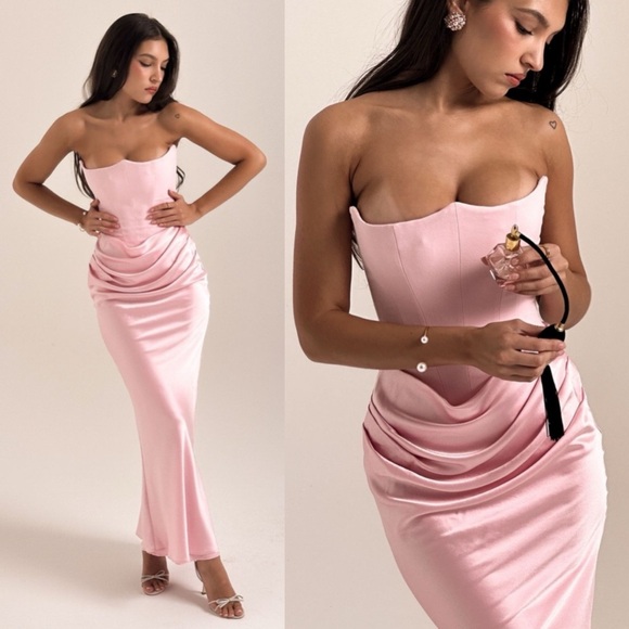 House of CB Dresses & Skirts - HOUSE OF CB S D-DD 'Persephone' Rose Shadow Strapless Corset Maxi NWOT